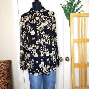 Sheer georgette tie neck blouse from show me your mumu